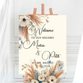 Welkom Boho Herfst Bloemen bruiloft Poster