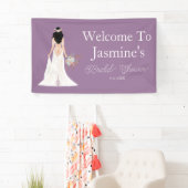 Welkom Boho Zwarte Haren Bruid  Spandoek (Insitu)