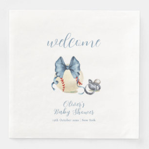 Welkom Boog Fopspeen Honkbal Sport Baby Shower  Servet
