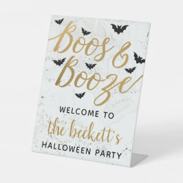 Welkom Boos & Booze Adult Halloween Party Reclamebord Met Voetstuk