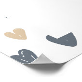Welkom bord baby shower blauw boho regenboog poster (Hoek)