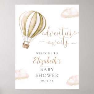 Welkom Bord Baby Shower Cadeau Heet Luchtballon Poster