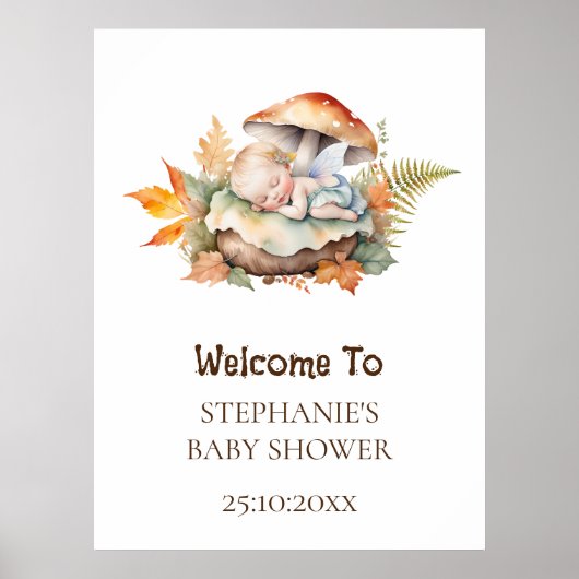 Welkom bord betoverd om u te ontmoeten Baby shower Poster (Voorkant)