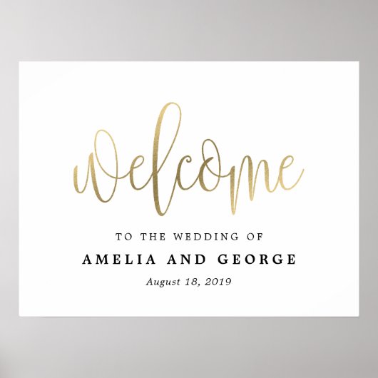 Welkom Bord Kies Je Grootte Prachtige Calligraphy Poster (Voorkant)