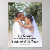 Welkom-bord van Engagement party met foto Poster (Voorkant)