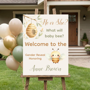 Welkom bord voor Baby Bij voor een geslacht aankon Poster