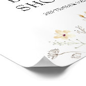 Welkom Bord voor Bruidsfeest met Bij en Wilde Bloe Poster (Hoek)