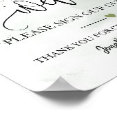 Welkom bord voor gastenboek bruiloft eucalyptus poster (Hoek)