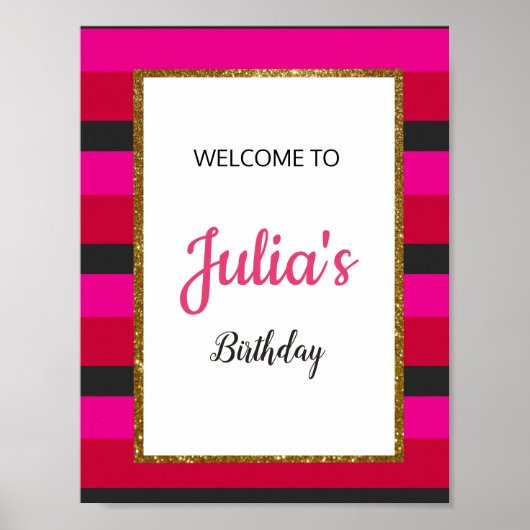 Welkom bord voor verjaardag/ Bruiloft feest Poster (Voorkant)