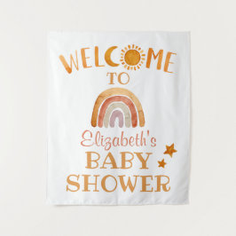 Welkom bordje met Zonneschijn, Maan, Regenboog en  Wandkleed