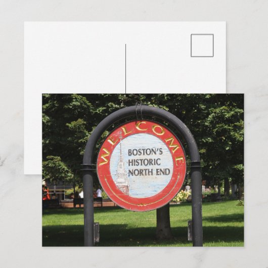 "Welkom Boston Historic North End" Briefkaart (Voorkant / Achterkant)