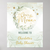 Welkom boven het Baby shower van de Moon Greenery  Poster (Voorkant)
