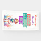 Welkom Bowling Party Girl's Anime Verjaardag Spandoek (Horizontaal)