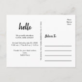 Welkom | Briefkaart ter bekendmaking van de geboor (Achterkant)