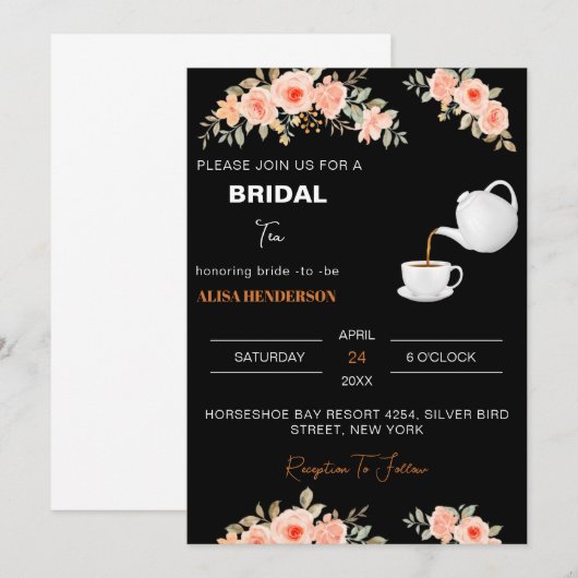 Welkom Bruids theepartij Thee Shower Decoraties Kaart (Voorkant / Achterkant)