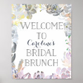 Welkom Bruidsbrunch Succulent Bord Poster (Voorkant)