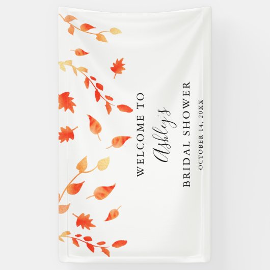 Welkom Bruidsfeest Herfst Herfstloof Bladeren Spandoek (Verticaal)