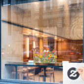 Welkom Bruidsfeest Kleurrijke Wilde Bloem Plattela Raamsticker (Cafe Raam)