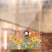 Welkom Bruidsfeest Kleurrijke Wilde Bloem Plattela Raamsticker (Vel 2)
