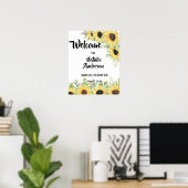 Welkom Bruidsfeest Zonnebloemen Poster (Thuiskantoor)