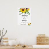 Welkom Bruidsuitnodiging Zonnebloemen Groene Sign Poster (Keuken)