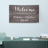 Welkom bruiloft Banner Rustic Vintage Wood (Beurs)