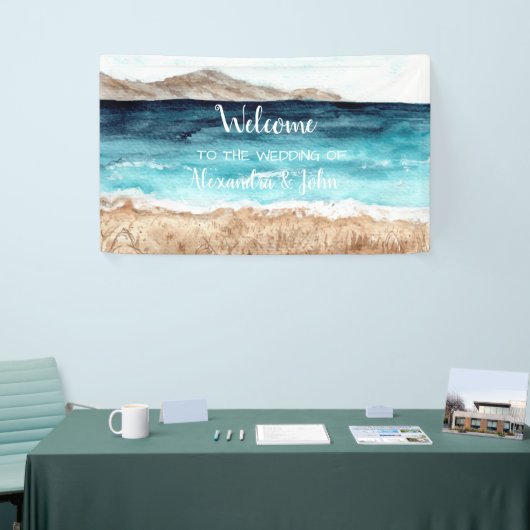 Welkom bruiloft Beach Banner (Beurs)