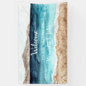 Welkom bruiloft Beach Banner (Verticaal)