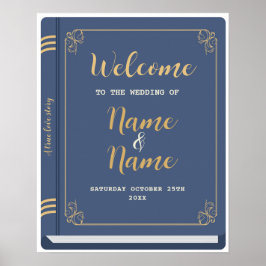 Welkom Bruiloft Bibliotheek Teken Auteur Liefdesve Poster