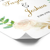 Welkom bruiloft bord Blush Gold Waterverf Poster (Hoek)