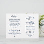 Welkom, bruiloft ceremonie, Foldable Navy Blue (Staand voorkant)