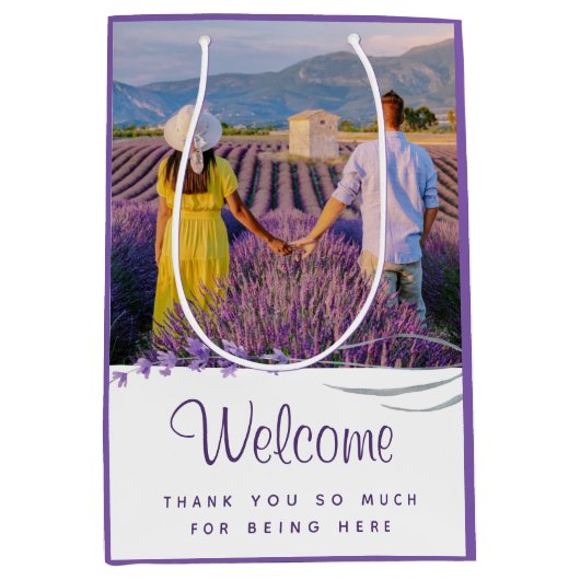 Welkom bruiloft Dank je cadeau Medium Cadeauzakje (Voorkant)