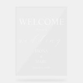 Welkom bruiloft elegant acryl bord (Voorkant)
