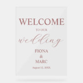 Welkom bruiloft elegant acryl bord (Voorkant)