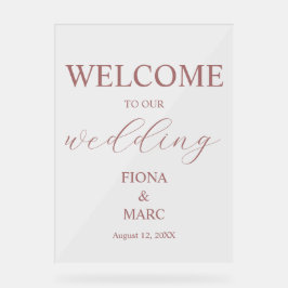 Welkom bruiloft elegant acryl bord