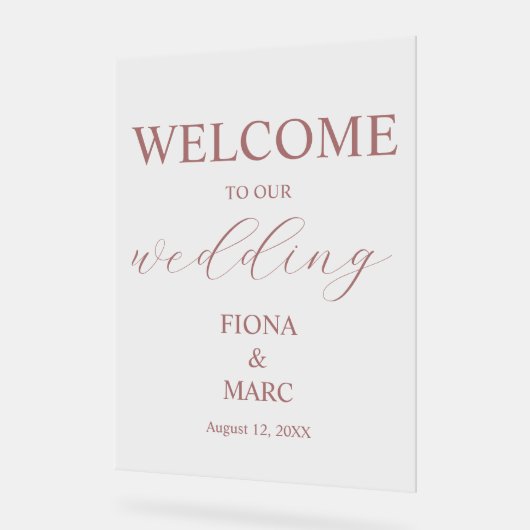 Welkom bruiloft elegant acryl bord (Hoek)