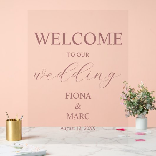 Welkom bruiloft elegant acryl bord (Huwelijk)