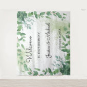 Welkom bruiloft Eucalyptus Tapestry Wandkleed (Voorkant)
