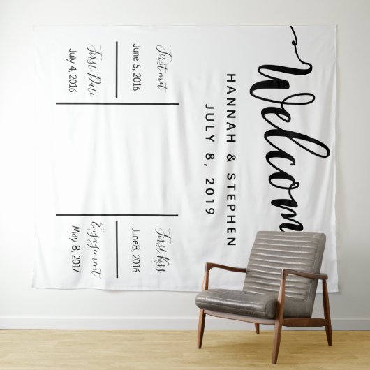 Welkom bruiloft foto-backdrop banner van Booth Wandkleed (In Situ (horizontaal))