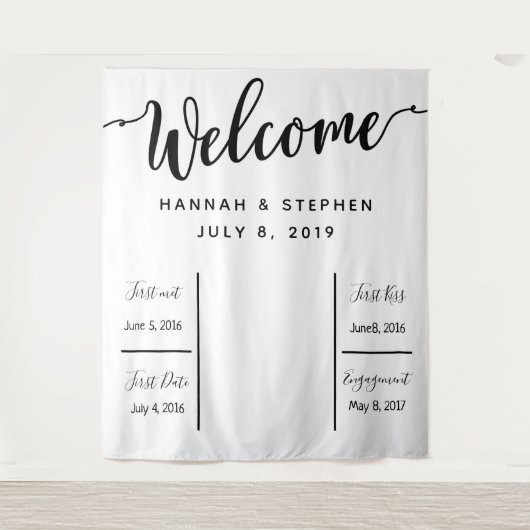 Welkom bruiloft foto-backdrop banner van Booth Wandkleed (Voorkant)