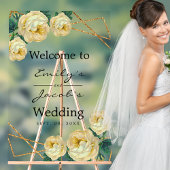 Welkom bruiloft Gold Glitter Geo Yellow Floral Acryl Bord