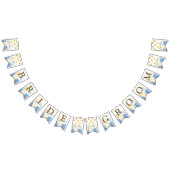 Welkom bruiloft Golden Blue Yellow Floral Vlaggetjes (Alle)