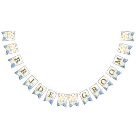 Welkom bruiloft Golden Blue Yellow Floral Vlaggetjes