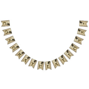 Welkom bruiloft Golden Glitter Bride Groom Vlaggetjes