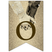 Welkom bruiloft Golden Glitter Bride Groom Vlaggetjes (Tweede vlag)
