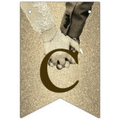 Welkom bruiloft Golden Glitter Bride Groom Vlaggetjes (Eerste vlag)