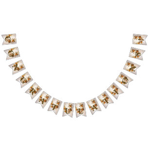 Welkom Bruiloft Gouden Sinaasappel Witte Bloemen Vlaggetjes