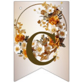 Welkom Bruiloft Gouden Sinaasappel Witte Bloemen Vlaggetjes (Eerste vlag)