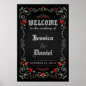 Welkom bruiloft Halloween LOVE Rozen 24x36 Poster (Voorkant)