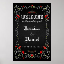 Welkom bruiloft Halloween LOVE Rozen 24x36 Poster